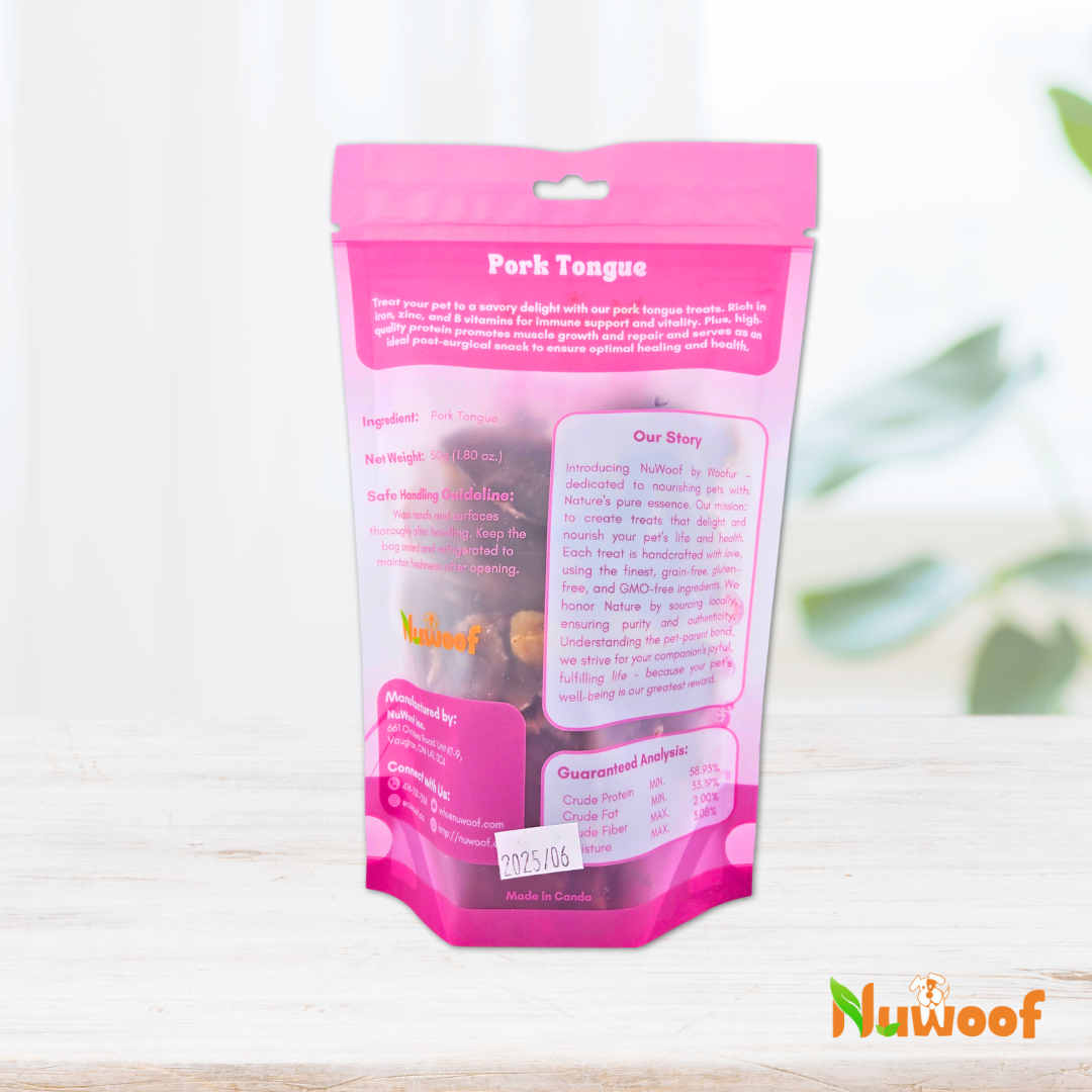 NuWoof - Dehydrated Pork Tongue Treats - 50g