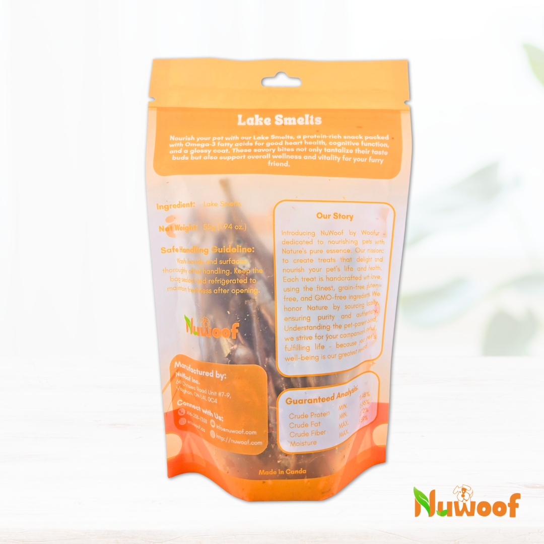 NuWoof - Dehydrated Lake Smelt Treats - 55 g