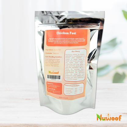 NuWoof - Dehydrated Chicken Feet Chews (Pack of 6)