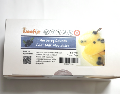 NuWoof Woofsicle - Blueberry Chunks Goat Milk Woofsicle 3 Pack