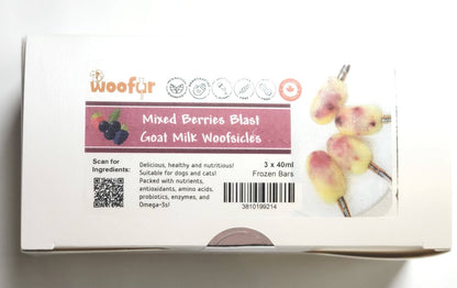 NuWoof Woofsicle - Mixed Berries Crush Goat Milk Woofsicle 3 Pack